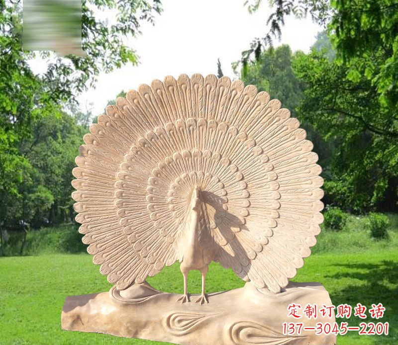 合肥欣赏孔雀美感的石雕公园雕塑