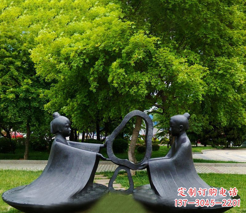 合肥孔融让梨公园铜雕