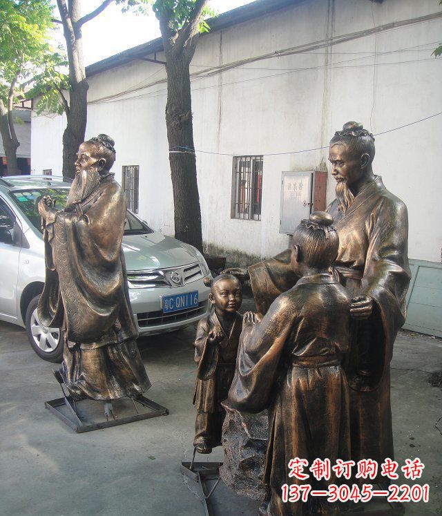 合肥孔融让梨雕塑,创造出完美的校园景观