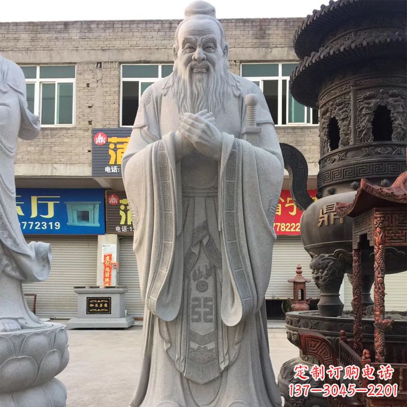 合肥传承古典,精美绝伦的孔子石雕头像