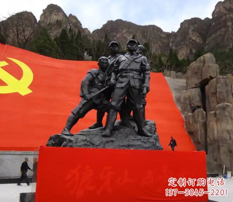 合肥狼牙山五壮士烈士铜雕,永载革命先烈光辉
