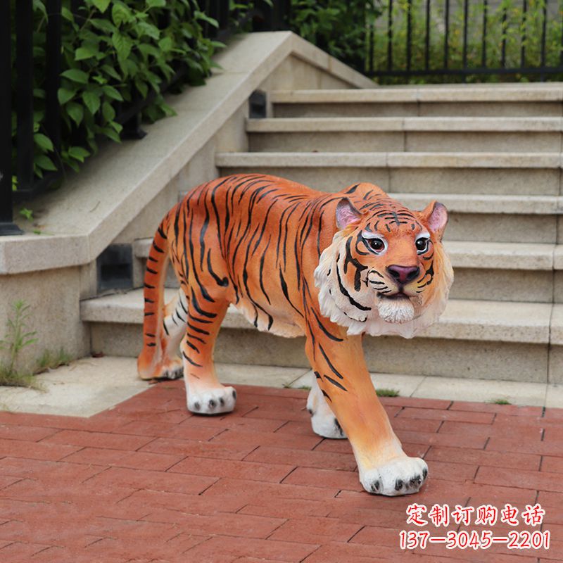 合肥老虎玻璃钢仿雕塑—小区园林室外装饰品