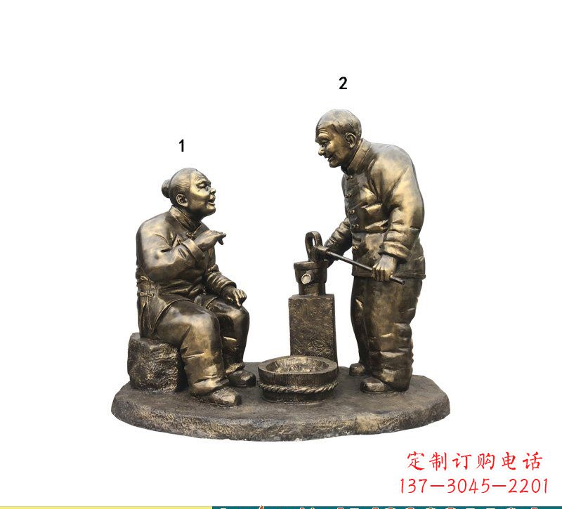 合肥质朴传神的老人铜雕