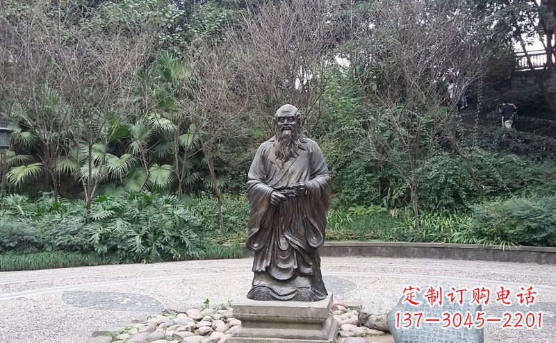 合肥品尝古典:中领雕塑老子铜雕