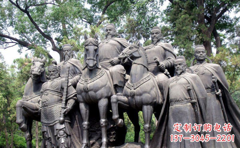 合肥李世民领兵名人铜雕,永久流传霸业辉煌