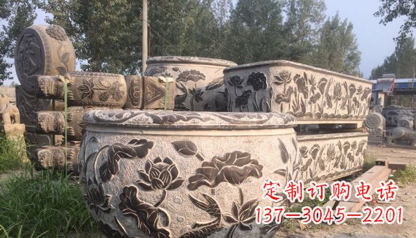 合肥出类拔萃的丝绸石浮雕仿古圆水缸