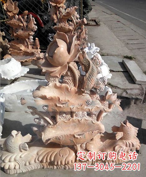 合肥莲花年年有余石雕景观