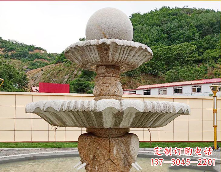 合肥精致莲花石雕喷泉,添点艺术气息