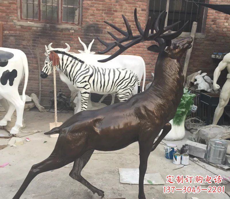 合肥羚羊公园动物铜雕