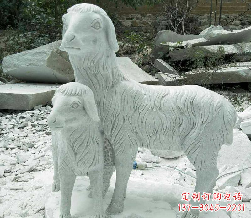 合肥羚羊石雕公园动物摆件