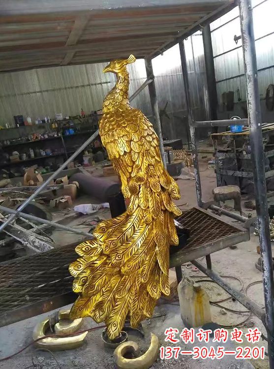 合肥鎏金凤凰，城市园林铸铜景观动物雕塑