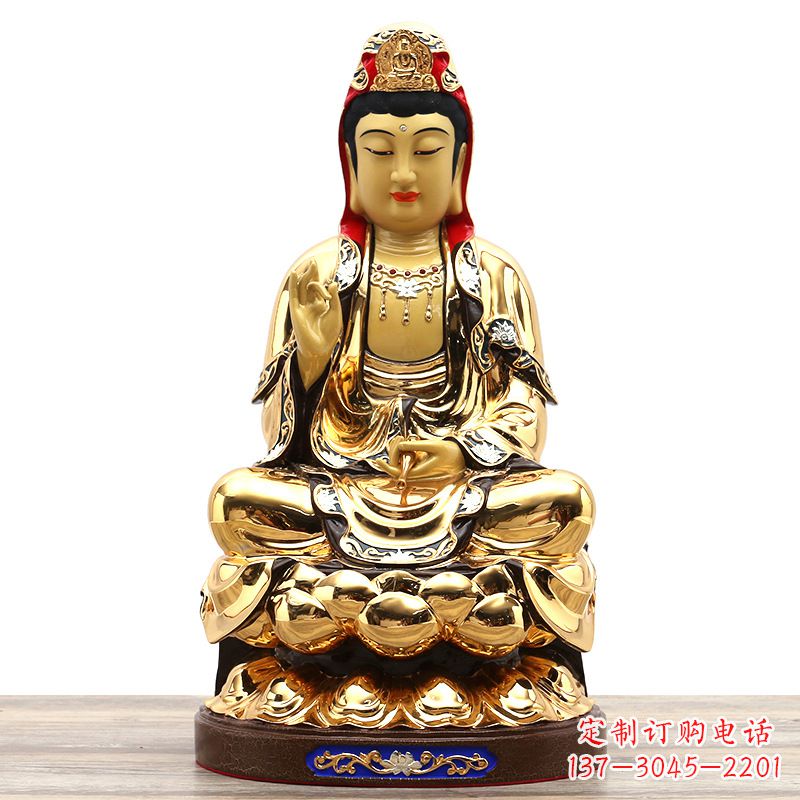 合肥鎏金观世音菩萨纯铜雕塑