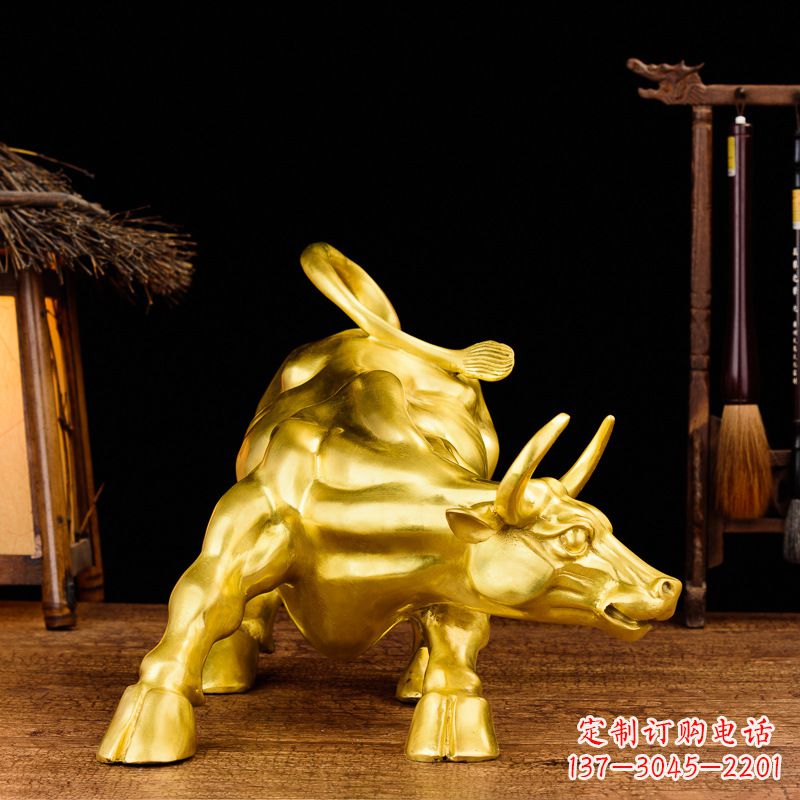 合肥鎏金华尔街铜牛生肖动物雕塑