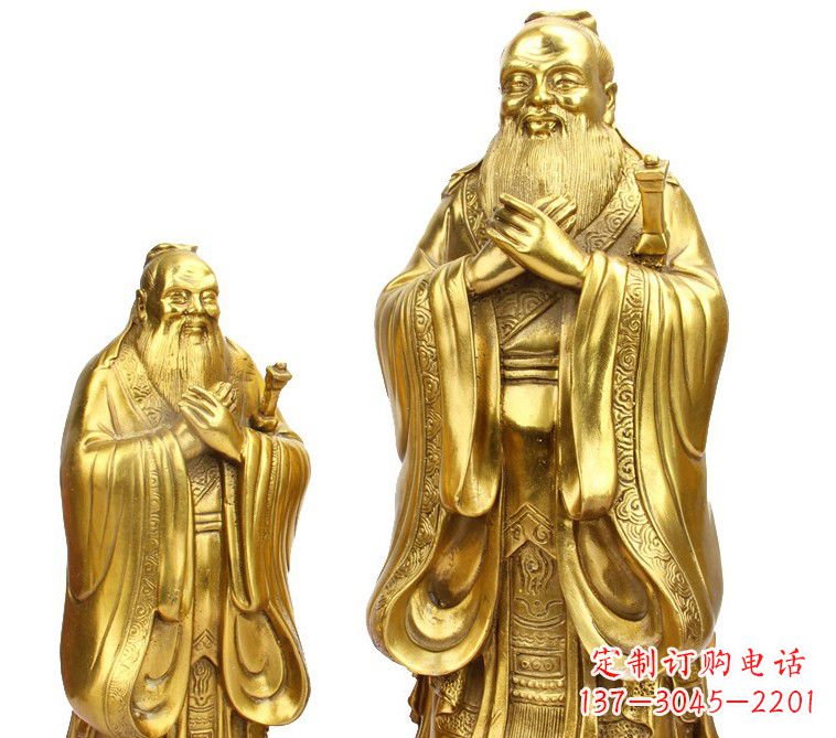 合肥鎏金质感精美孔子铜雕像