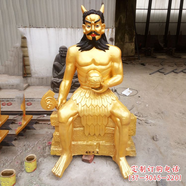 合肥神话雕塑——鎏金神农氏炎帝神像