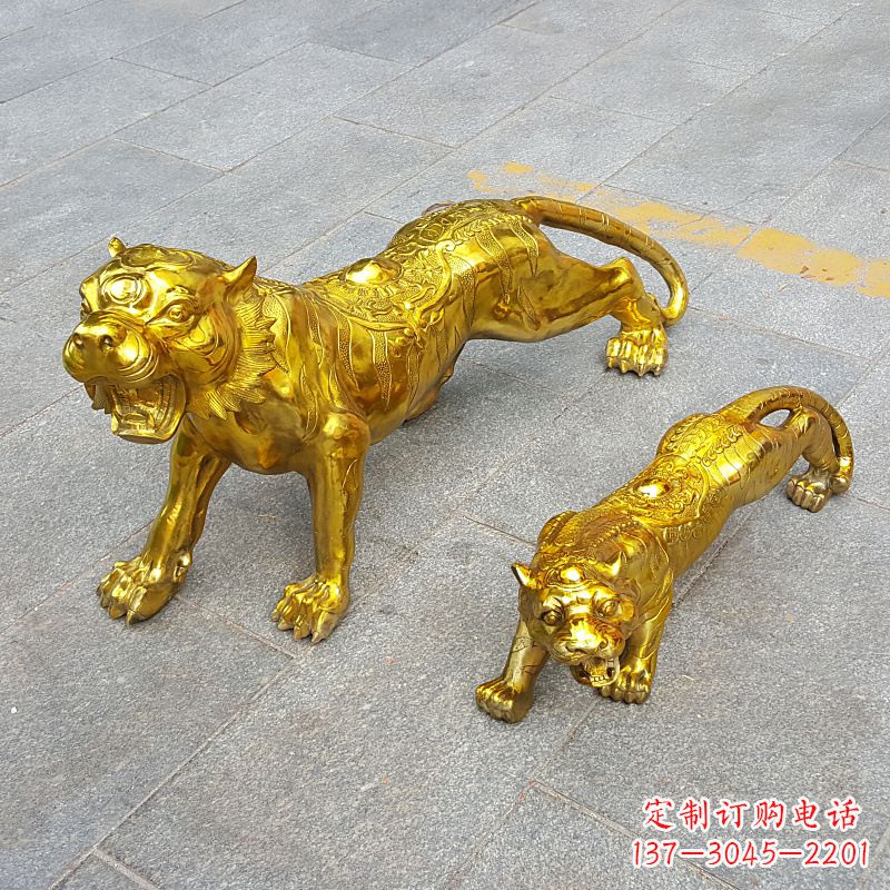 合肥鎏金老虎,铜雕工艺精美
