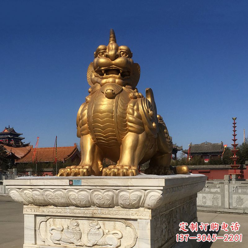 合肥鎏金獬豸铜雕,为您提供精美的景观雕塑