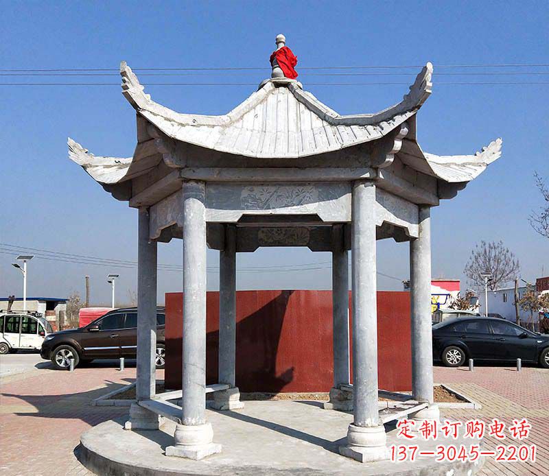 合肥六角仿古凉亭雕塑,古朴迷人