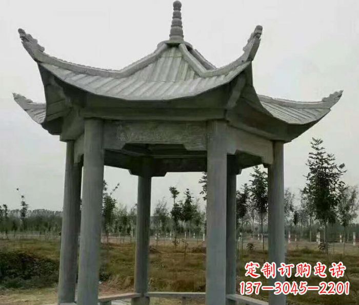 合肥精美六角石凉亭雕塑