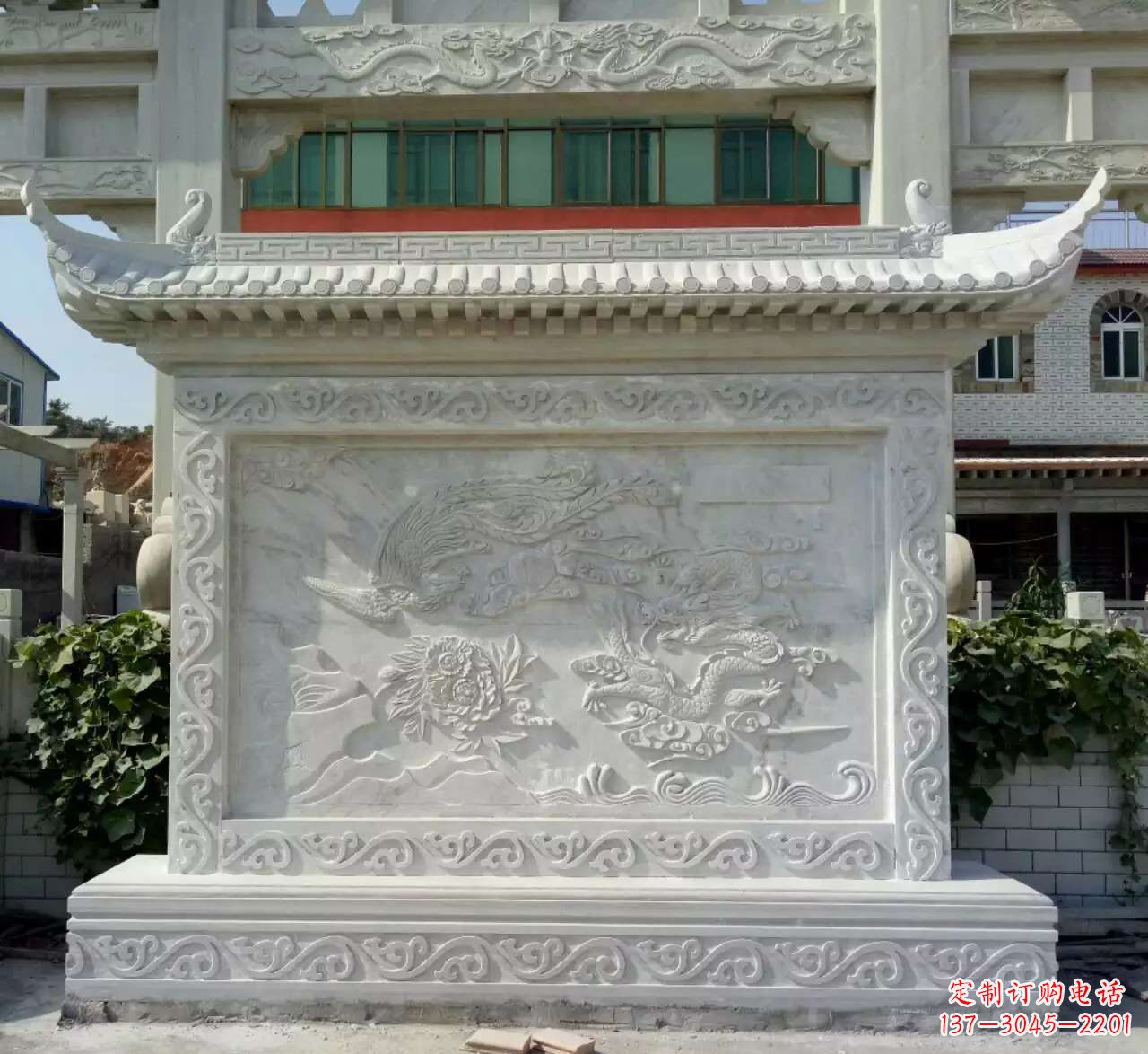 合肥墙面影壁石雕,让龙凤陪您共度美好!