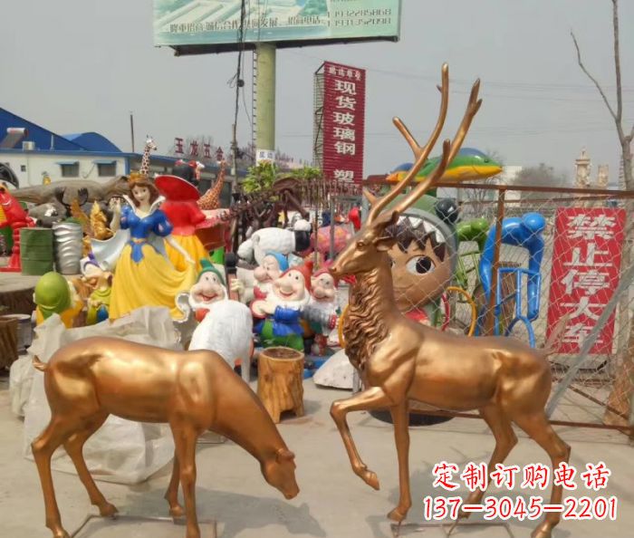 合肥优雅经典,中领雕塑鹿铜雕塑