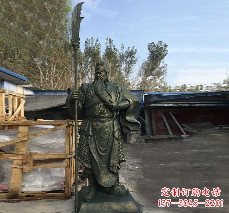 合肥捋胡须的关公铜雕