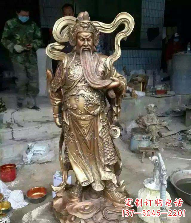 合肥捋胡子的关公古代人物铜雕