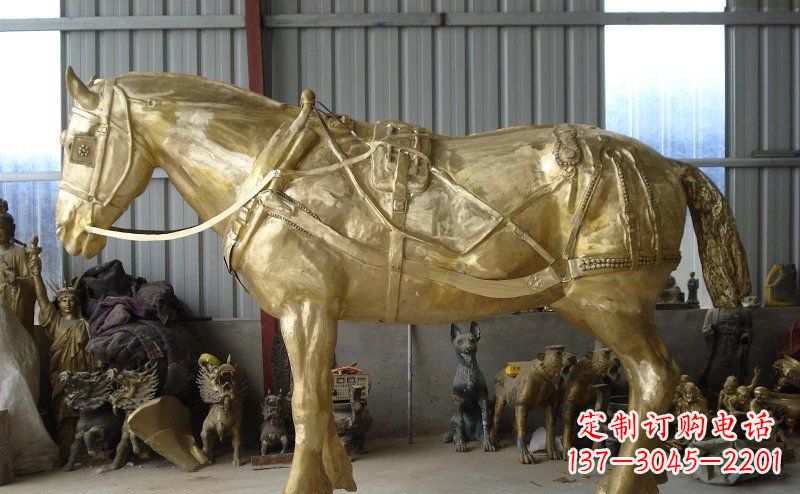 合肥中领雕塑:马拉车铜雕动物精华雕塑