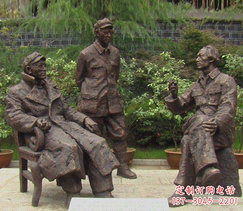 合肥精美手工雕刻的刘伯承—毛泽东雕像