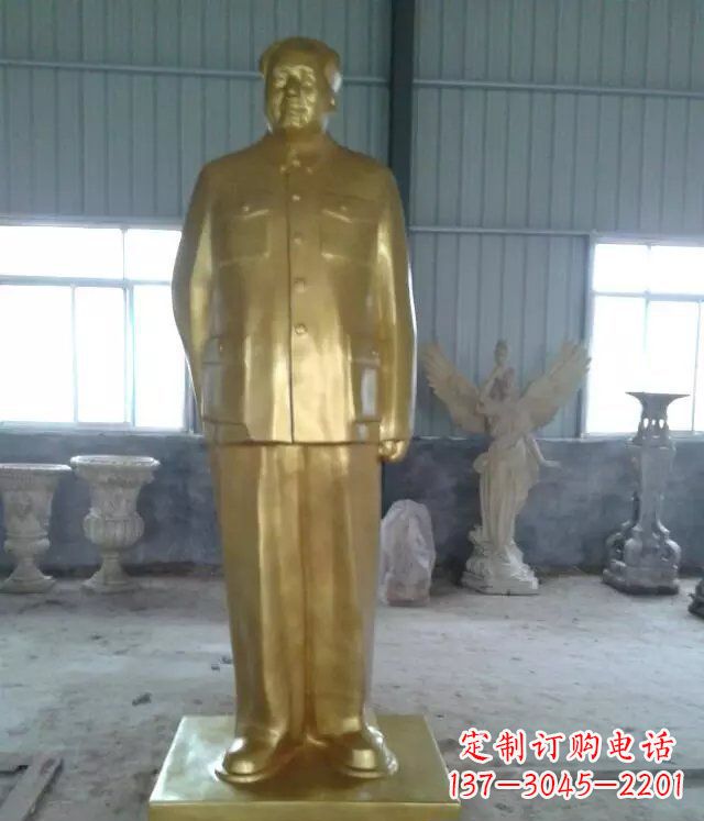 合肥优雅的毛主席玻璃钢仿铜人物雕塑