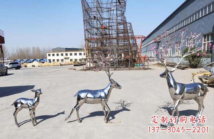 合肥梅花鹿不锈钢雕塑图片