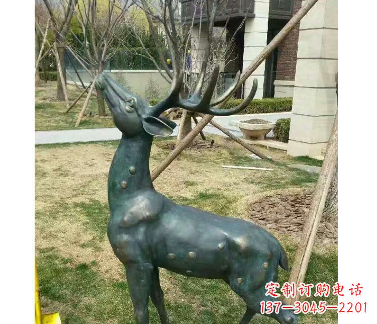 合肥梅花鹿公园动物铜雕