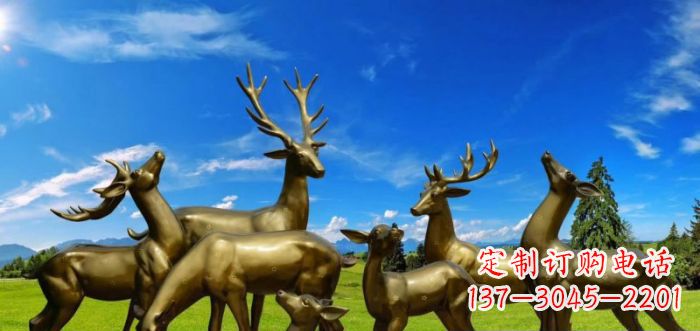 合肥梅花鹿铜雕 (2)