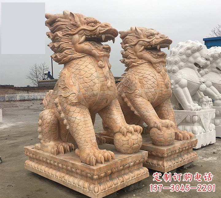合肥门口踩球麒麟石雕