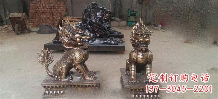合肥独特精美的麒麟铜雕塑