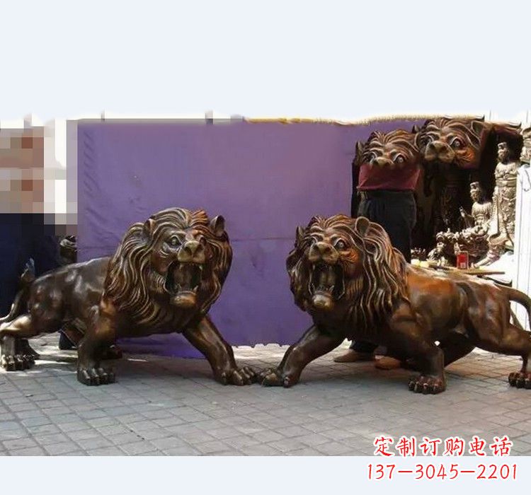 合肥中领雕塑精心打造的正宗西洋狮子铜雕,表面…