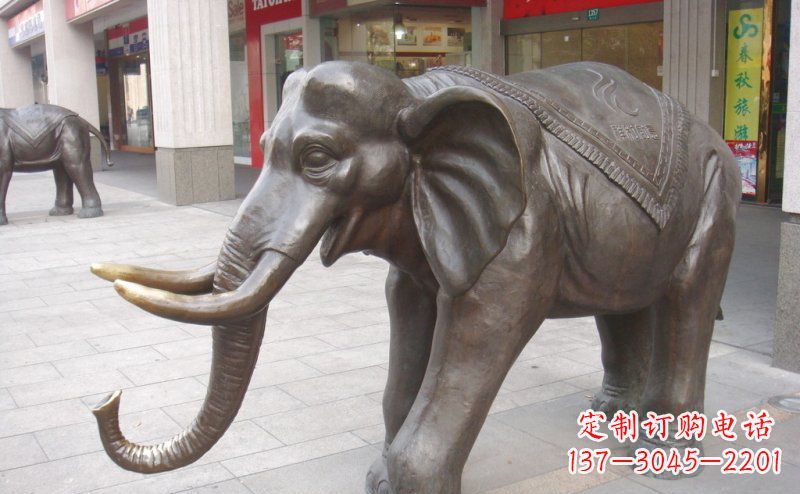 合肥祥和如意的铜制大象雕塑