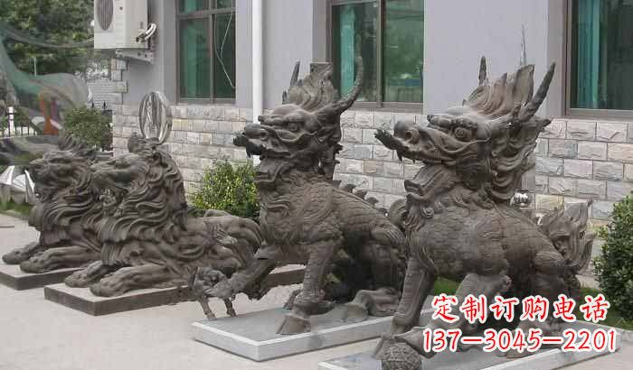 合肥招财进宝,麒麟雕塑立足宅门口