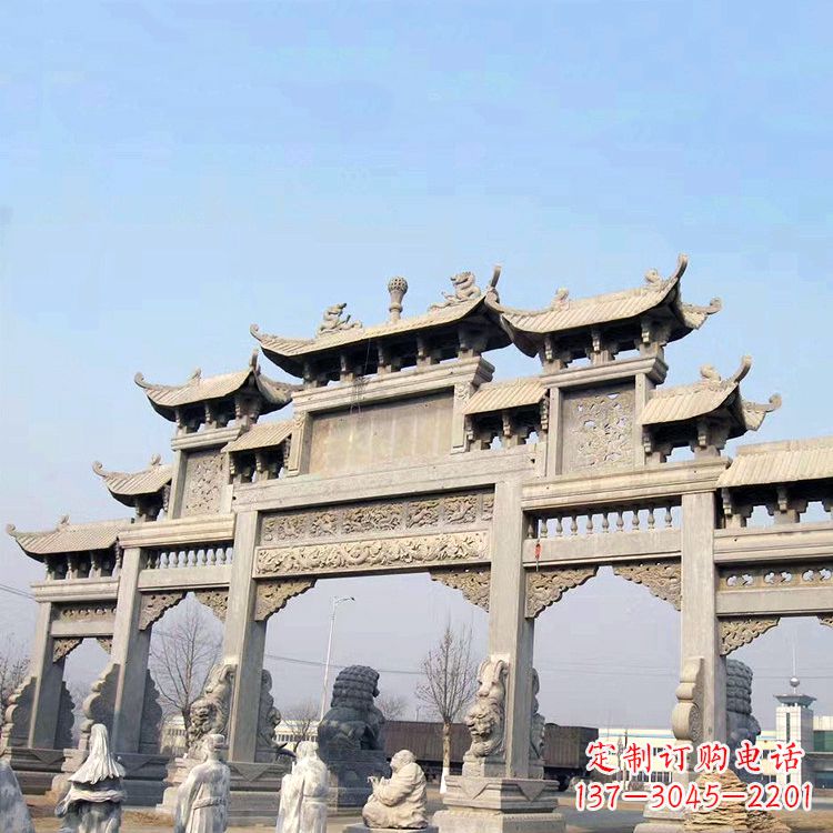 合肥精美牌坊石雕造型精致大气