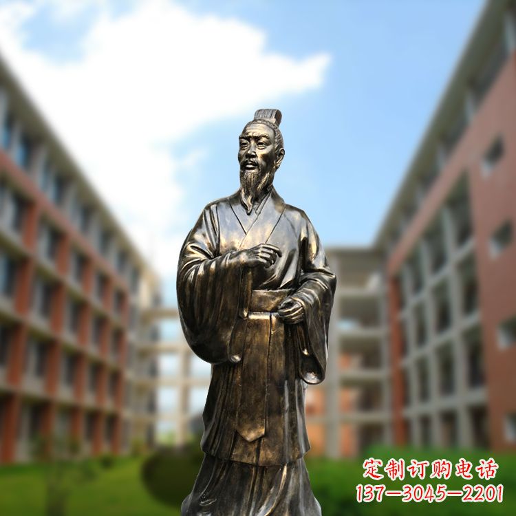合肥孟子玻璃钢仿铜雕像