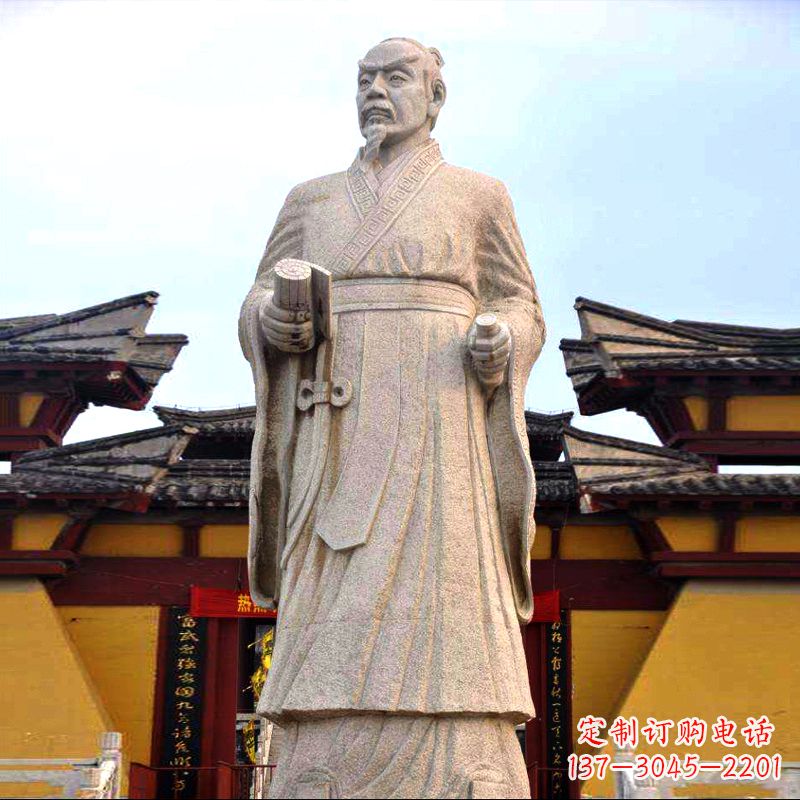 合肥传承中华传统文化,传神孟子砂岩石雕塑