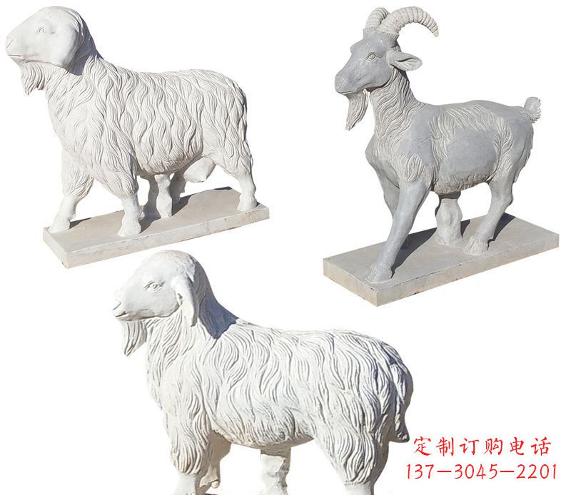 合肥绵羊石雕公园动物雕塑-精致耐用的绵羊雕塑