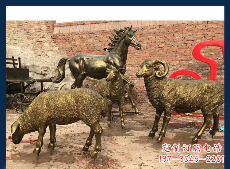 合肥中领雕塑|绵羊公园动物铜雕,让自然之美永存