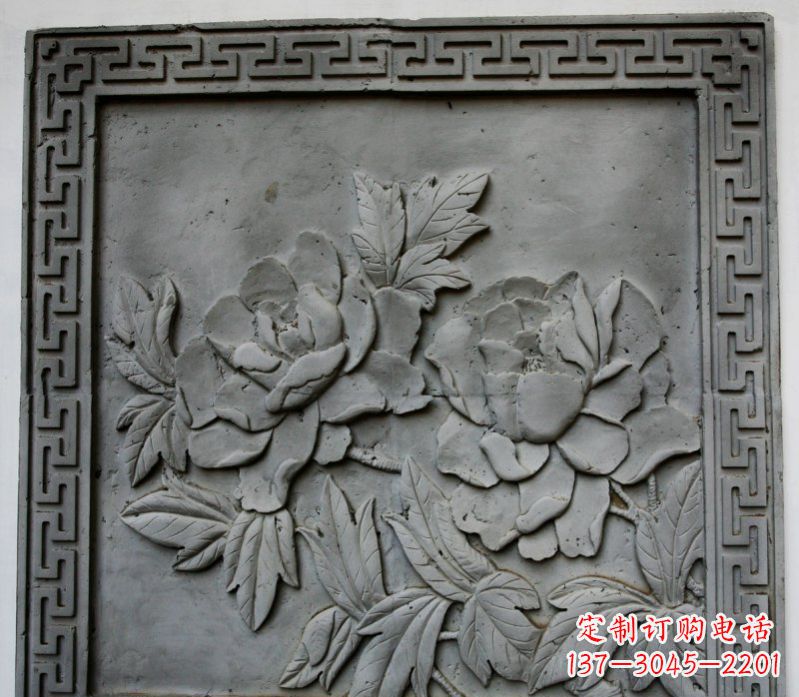 合肥牡丹青石浮雕雕塑-精美的永久装饰