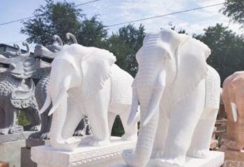 合肥汉白玉雕刻大象，缔造独特企业装饰