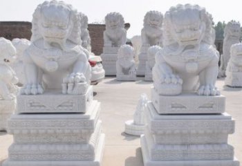 合肥汉白玉看门狮子雕塑