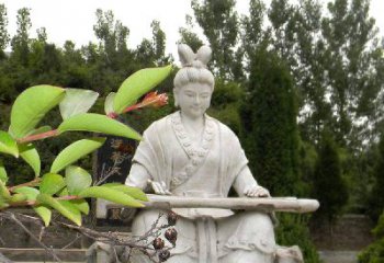 合肥汉末才女蔡文姬弹琴石雕塑-景区园林历史名人雕像