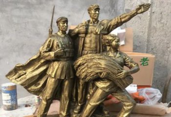 合肥中领雕塑精心打造的红军战士铜雕