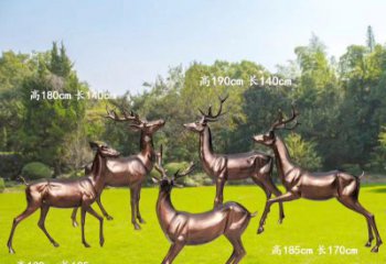 合肥红铜鹿精美雕塑，立体栩栩如生