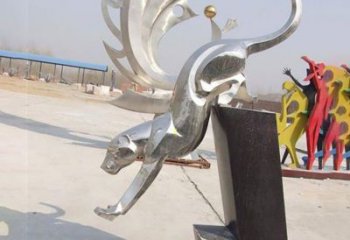 合肥经典大气的不锈钢豹子雕塑